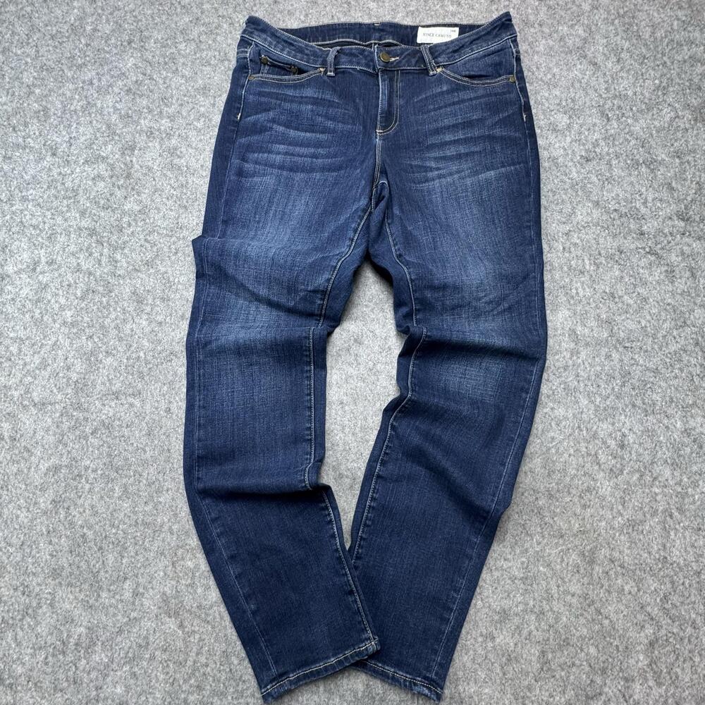 Vince Camuto Jeans Womens 14W Dark Wash Blue Straight Denim Casual Classic